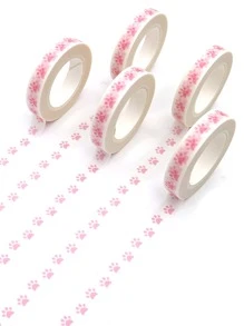1 cuộn băng Washi in hình chân - Nhiều màu - Xem 1