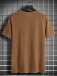 Manfinity Homme Hombres Camiseta con estampado de rayas y letra de color combinado - Multicolor - Ver 2