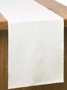 1 件多色水洗皱桌旗，适合日常装饰和节日 - 白色 - 查看 1