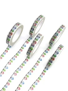 1pc Heart & Letter Graphic Masking Tape - Multicolor - View 1