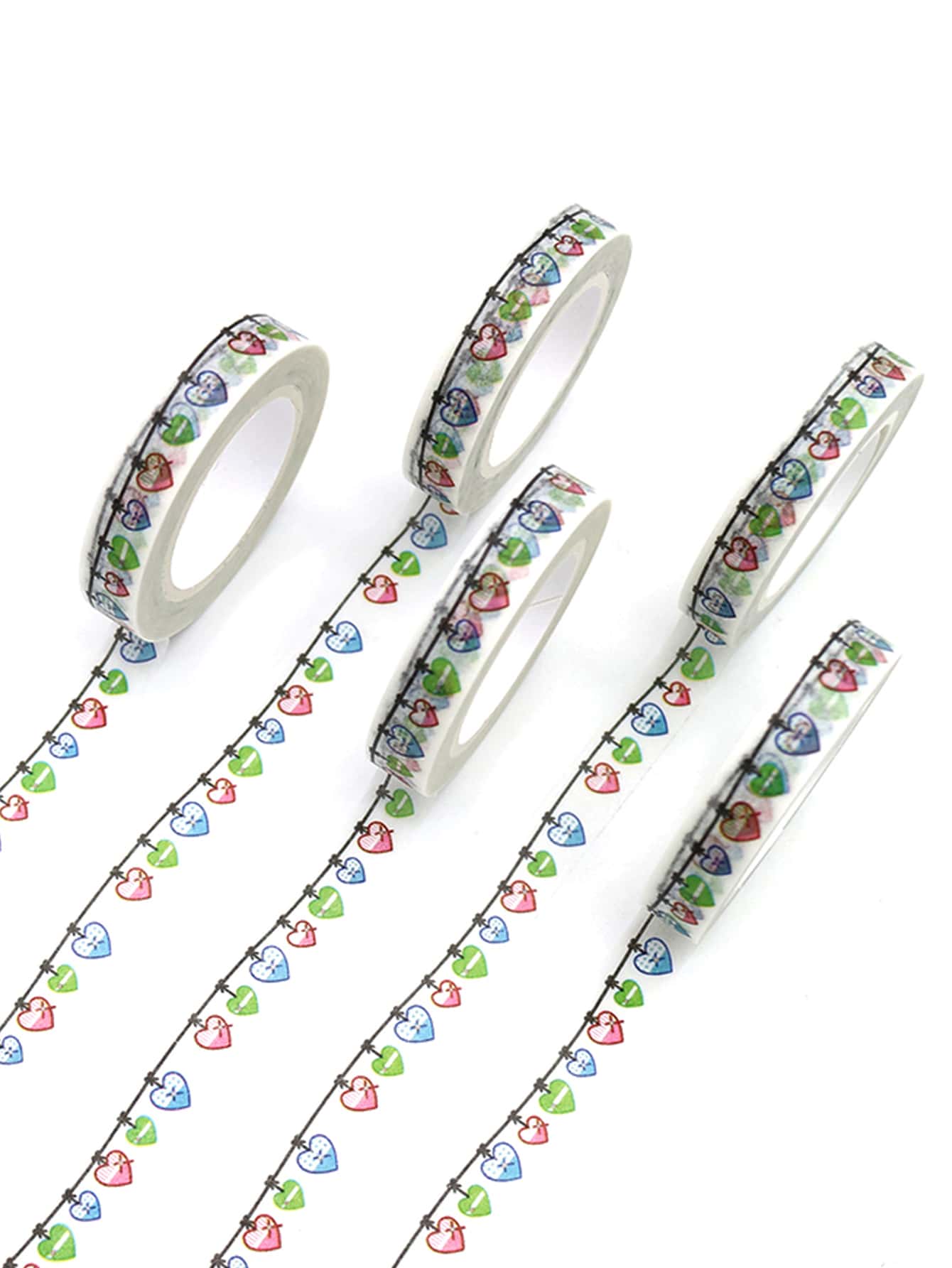 1pc Heart & Letter Graphic Masking Tape - Multicolor - View 1
