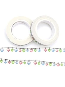 1pc Heart & Letter Graphic Masking Tape - Multicolor - View 4
