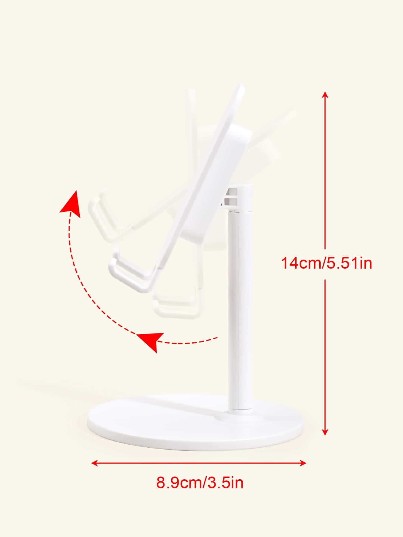 1 件坚固可调节桌面手机支架，兼容 、Android 手机，生日礼物，家人、朋友手机支架，手机配件 - 白色 - 查看 3