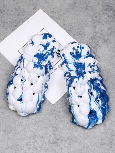 Zapatos casuales transpirables con patrón de lichi sin cordones para hombres y mujeres, estilo de pareja, diapositivas huecas multicolores con suelas gruesas, estilo europeo y americano, zapatillas de EVA