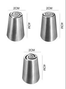 3pcs Stainless Steel Piping Nozzle - Silver - View 2