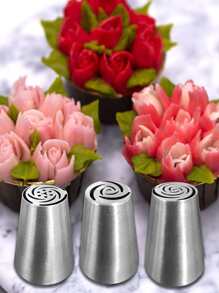 3pcs Stainless Steel Piping Nozzle - Silver - View 4