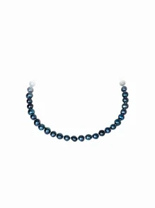 仿珍珠串珠项链 - 黑色 - 查看 3