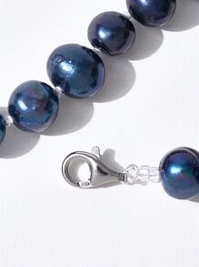 仿珍珠串珠项链 - 黑色 - 查看 5