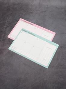 1pc Random Color Plan Notebook - Multicolor - View 1