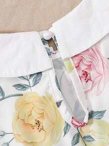 小女童印花彼得潘領泡泡袖洋裝