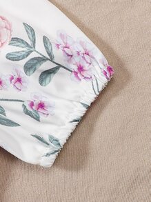 小女童印花彼得潘領泡泡袖洋裝