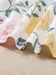 小女童印花彼得潘領泡泡袖洋裝