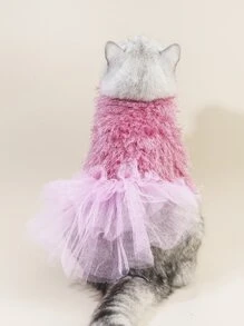 1 chiếc váy lưới trang trí thú cưng - Hồng - Xem 3