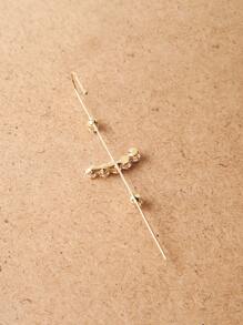 1入組水鑽裝飾耳環 - 銀色 - 查看 3