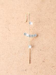 1入組水鑽裝飾耳環 - 銀色 - 查看 7