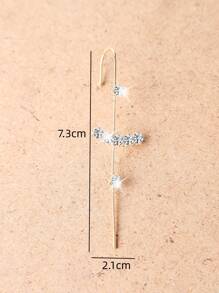 1入組水鑽裝飾耳環 - 銀色 - 查看 8