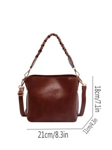 Túi đeo chéo Nữ màu trơn Có thể điều chỉnh được Thanh lịch - màu nâu - Xem 3