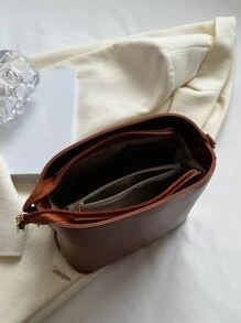 Túi đeo chéo Nữ màu trơn Có thể điều chỉnh được Thanh lịch - màu nâu - Xem 4