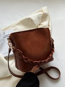 Túi đeo chéo Nữ màu trơn Có thể điều chỉnh được Thanh lịch - màu nâu - Xem 5