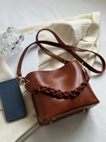 Túi đeo chéo Nữ màu trơn Có thể điều chỉnh được Thanh lịch - màu nâu - Xem 6