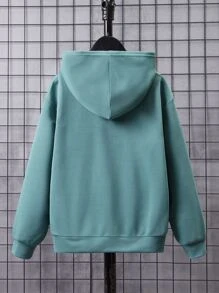 SHEIN Tween Boy Slogan Graphic Sweatshirt - Cadet Blue - View 2