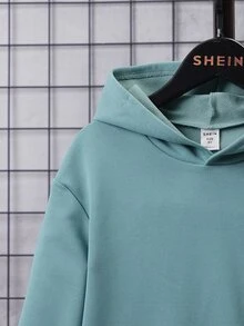 SHEIN Tween Boy Slogan Graphic Sweatshirt - Cadet Blue - View 5