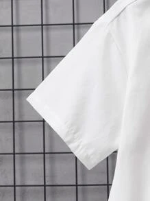 SHEIN 男孩素色襯衫和褲子和系帶