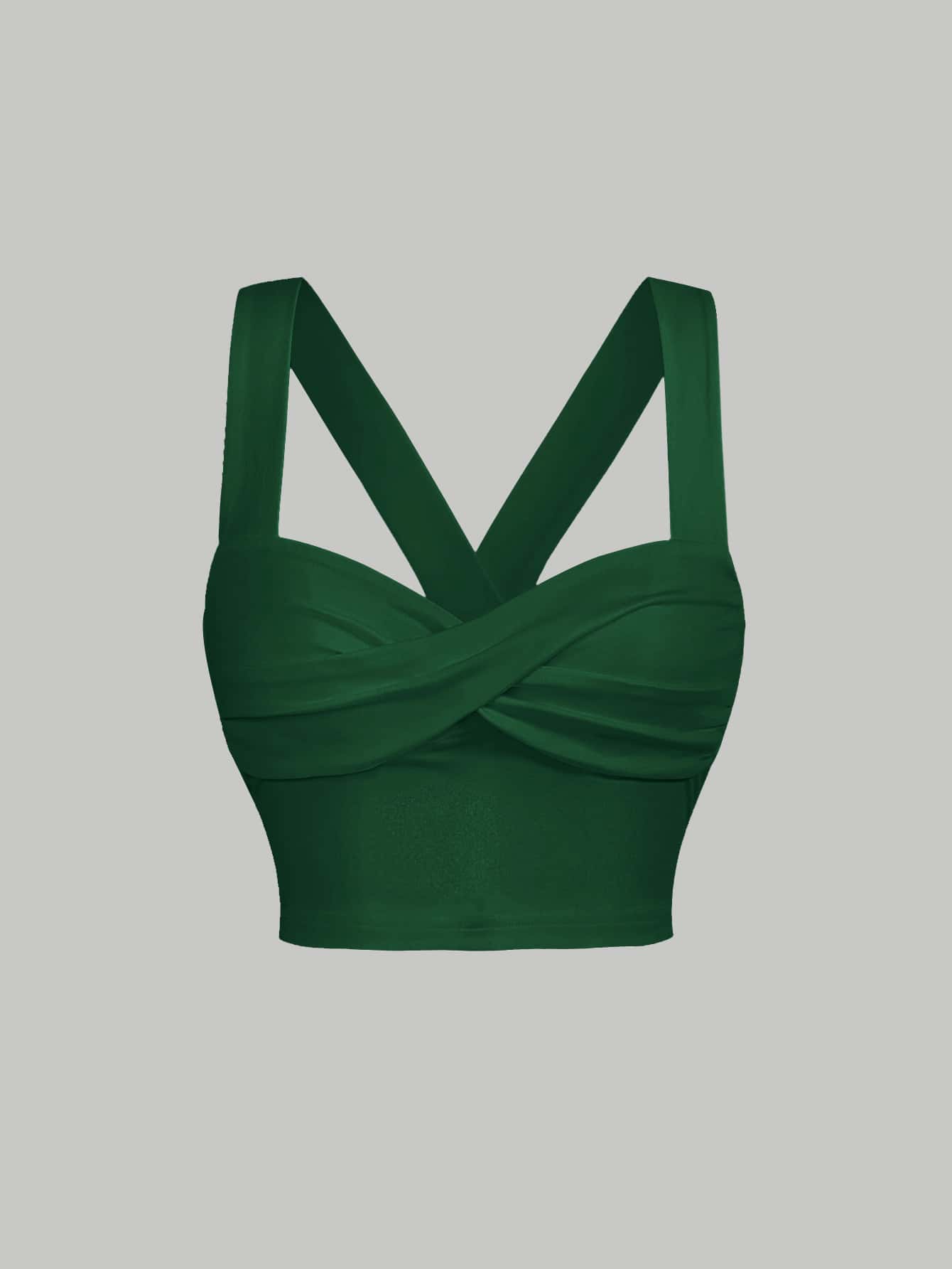 SHEIN MOD Top girante delantero ancho con tira - Verde Oscuro - Ver 1
