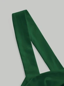 SHEIN MOD Top girante delantero ancho con tira - Verde Oscuro - Ver 4