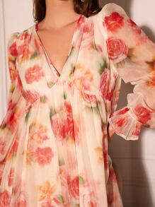 SHEIN VCAY Đầm Pha lê kim cương Xù Hoa Boho - Nhiều màu - Xem 5