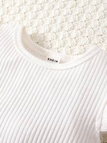 Baby Plaid Print Ruffle Trim Bow Front Dress - Multicolor - View 4