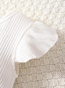 Baby Plaid Print Ruffle Trim Bow Front Dress - Multicolor - View 5