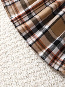 Baby Plaid Print Ruffle Trim Bow Front Dress - Multicolor - View 6