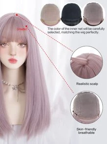 長款直筒人造假髮帶劉海 - 彩色 - 查看 8