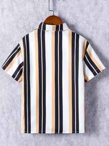Boys Striped Print Shirt Without Tee - Multicolor - View 2