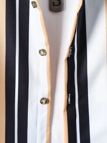 Boys Striped Print Shirt Without Tee - Multicolor - View 4