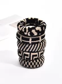 5 件装双色波西米亚风发带，动物图案 - 彩色 - 查看 1