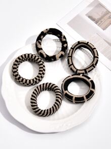 5 件装双色波西米亚风发带，动物图案 - 彩色 - 查看 3