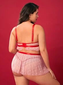 Plus Size Women'S Sexy Lingerie Sets With Lace Details, 3pcs