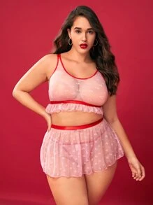 Plus Size Women'S Sexy Lingerie Sets With Lace Details, 3pcs