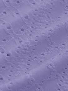 SHEIN EZwear Áo thun nữ Tranh thêu màu trơn Giải trí - Màu Lilac Tím - Xem 3