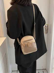 Mini Pocket Front Square Bag - Khaki - View 2