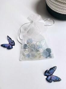 10pcs Gift Bag For Jewelry,Drawstring Pouches For Wedding,Candy Gift Bags,Jewelry Packing - White - View 2
