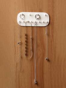 1 pieza Estante de almacenamiento de joya montado en la pared - Blanco - Ver 1