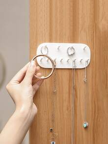 1 pieza Estante de almacenamiento de joya montado en la pared - Blanco - Ver 2