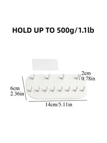 1 pieza Estante de almacenamiento de joya montado en la pared - Blanco - Ver 3