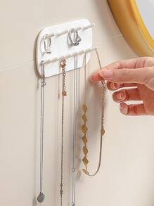 1 pieza Estante de almacenamiento de joya montado en la pared - Blanco - Ver 5