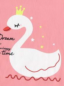 Toddler Girls Cartoon & Slogan Graphic Snug Fit PJ Set - Pink - View 3