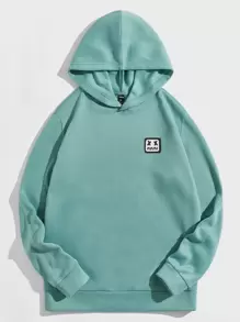 Manfinity VCAY Men Cartoon Face Print Hoodie - Green - View 1