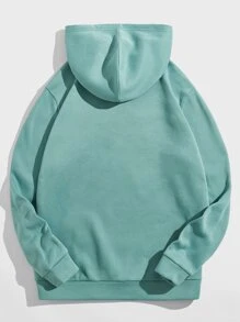 Manfinity VCAY Men Cartoon Face Print Hoodie - Green - View 2